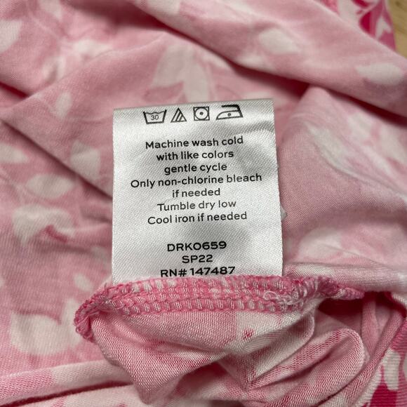 Draper James NWT Knit Kacey Dress Pink Shadow Floral Size XL Tie Neck Closure - Picture 10 of 10